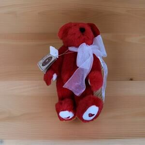 Boyds Bears Beary B. Goodheart 8” Plush Red Valentine’s Bear 2000 Hearts Bow